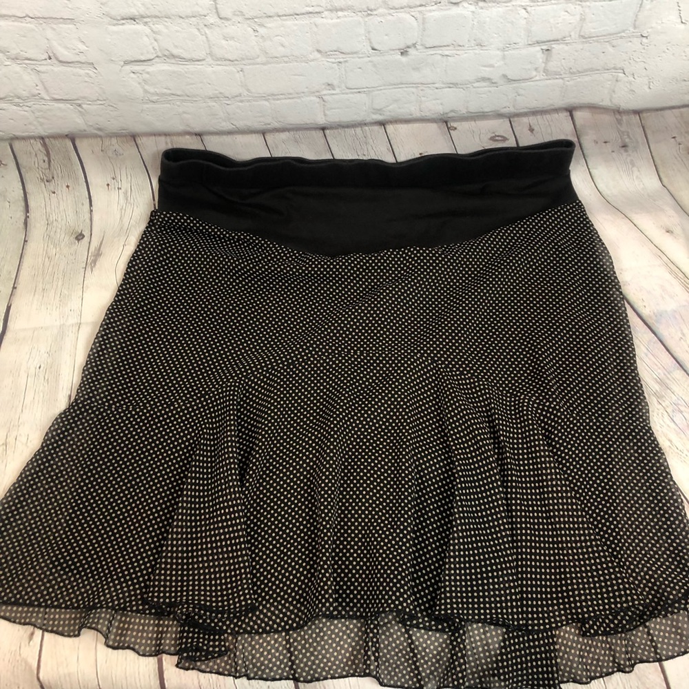 Motherhood Maternity Polka Dot Knit Skirt Over Belly Panel XL